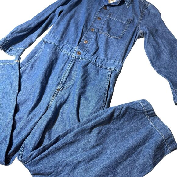 Levi's Women's‎ Long Sleeve Heritage Jumpsuit Playdate Blue Denim Size XS NWT - Picture 5 of 10